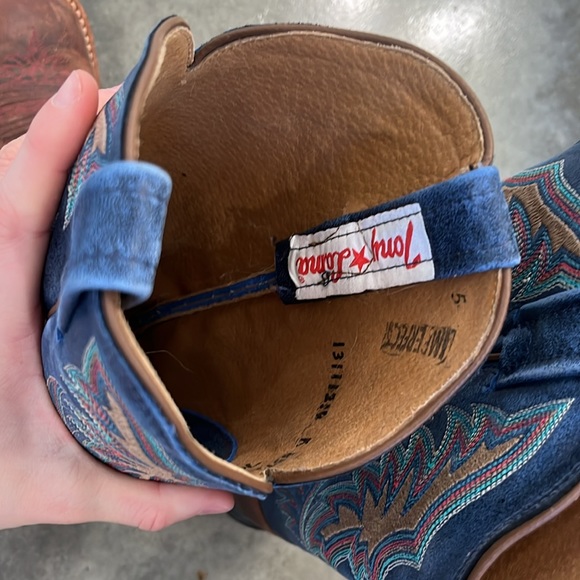 Tony Lama Womens Boots 7B Square Toe Leather - Picture 4 of 7